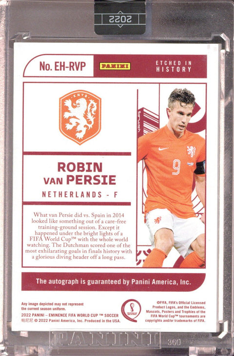 2022-23 Panini Eminence Fifa World Cup Robin Van Persie Etched Silver Auto 5/10