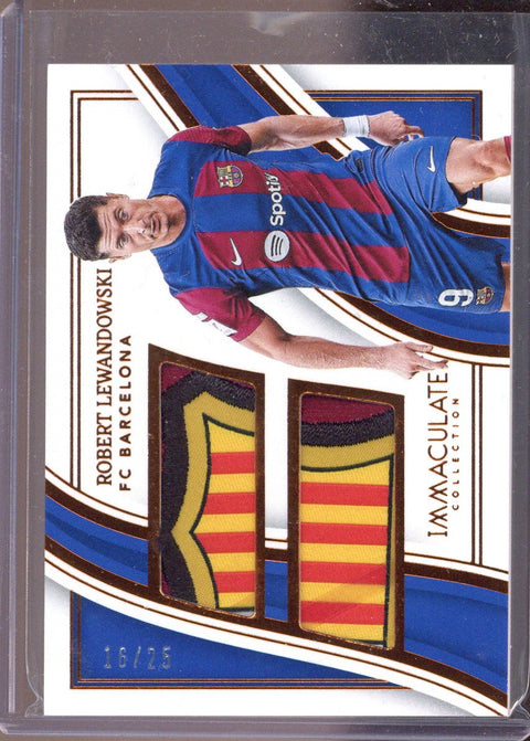 2023-24 Panini Immaculate Collection Robert Lewandowski Jumbo Dual Patches 16/25 #JD-RL