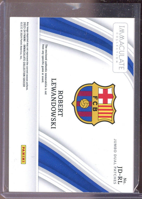 2023-24 Panini Immaculate Collection Robert Lewandowski Jumbo Dual Patches 16/25 #JD-RL