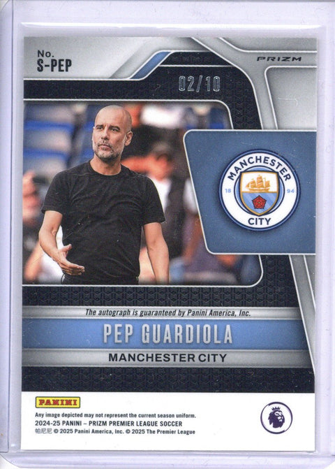 2024/25 Panini Prizm EPL Pep Guardiola Gold Auto 2/10