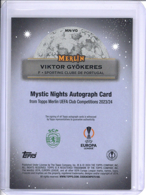 2023/24 Topps Merlin UEFA Mystic Nights Viktor Gyokeres RC Auto