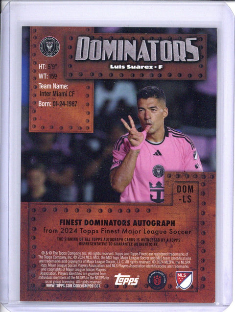 2024 Topps Finest MLS Luis Suarez Dominators Red Auto #2/5