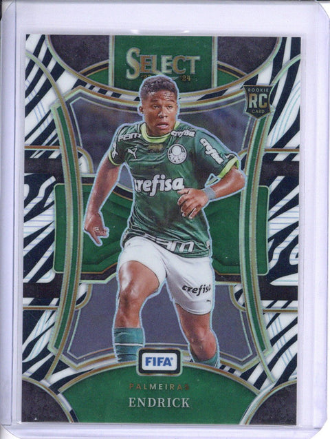 2023-24 Panini Select FIFA Endrick #158 Rookie Mezzanine Zebra 9/25