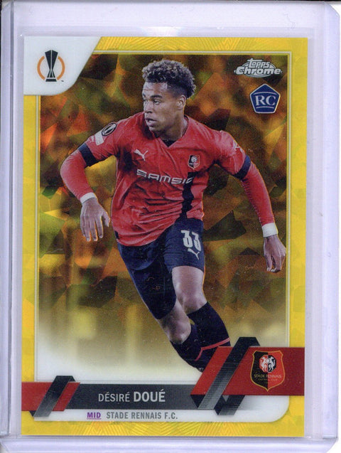 2023 Topps Chrome Sapphire Desire Doue RC Gold 86/99 Rennais PSG France