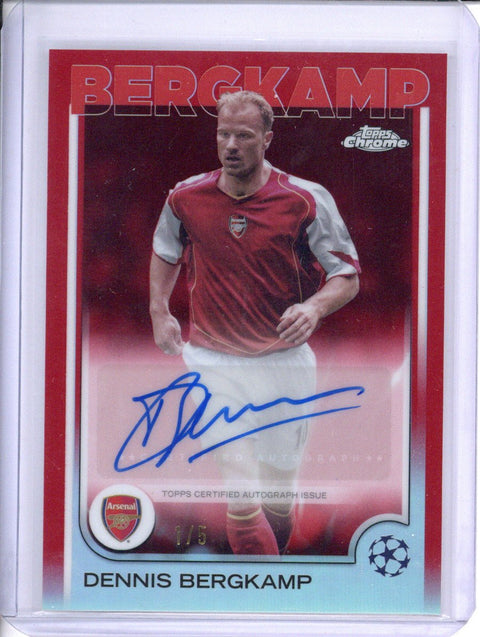 2024-25 Topps Chrome UEFA Dennis Bergkamp Auto RED SSP 1/5 Arsenal Color Match