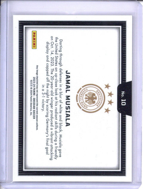 2023-24 Panini Obsidian Jamal Musiala #10 Black Color Blast