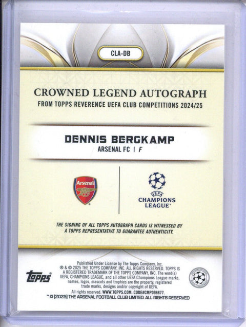 2025 Topps Reverence Denis Bergkamp Crowned Legend Auto /75