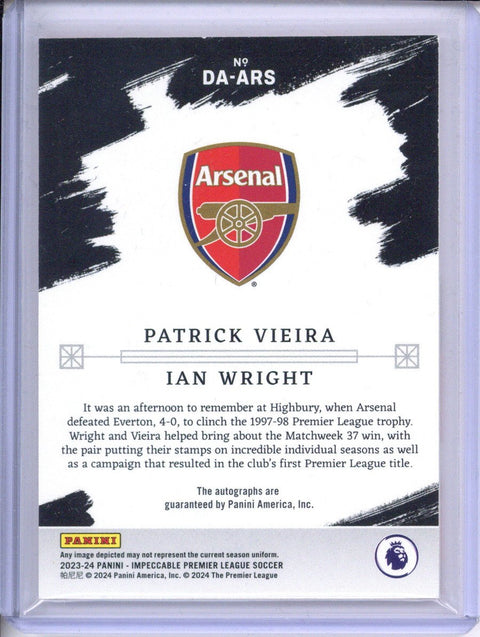 23/24 Impeccable Patrick Viera Ian Wright Dual Auto #D 2/7