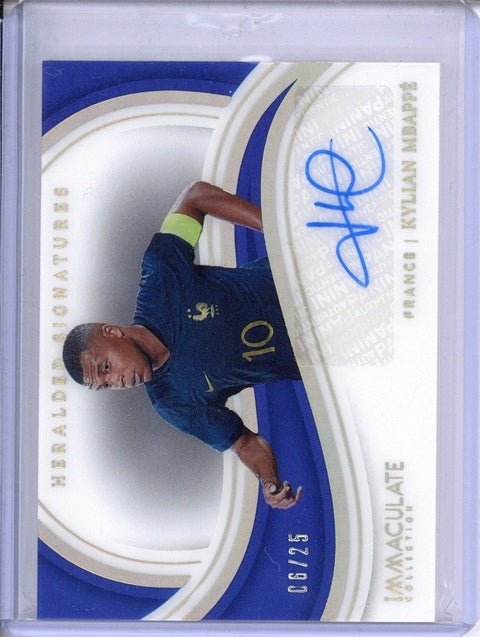 2023-24 Panini Immaculate Collection Kylian Mbappe Heralded Signatures 6/25 #HS-KM