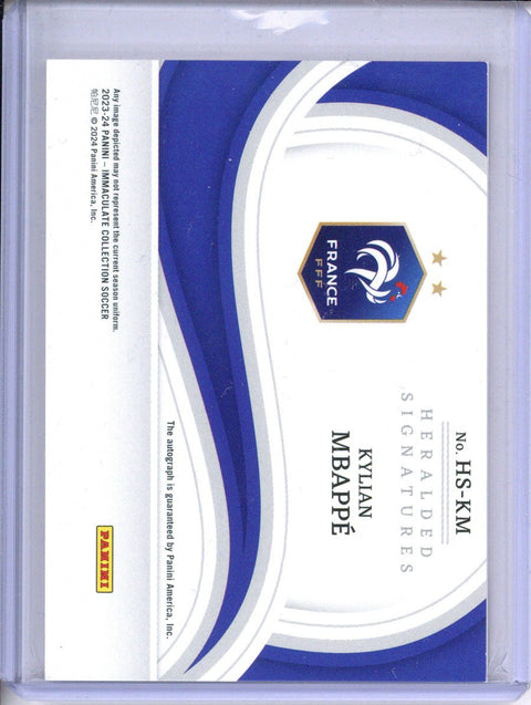 2023-24 Panini Immaculate Collection Kylian Mbappe Heralded Signatures 6/25 #HS-KM