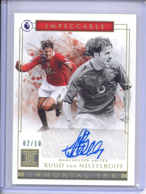 2019-20 Impeccable Premier League Ruud Van Nistelrooy Immortal Ink Auto Gold 2/10 #IM-RVN