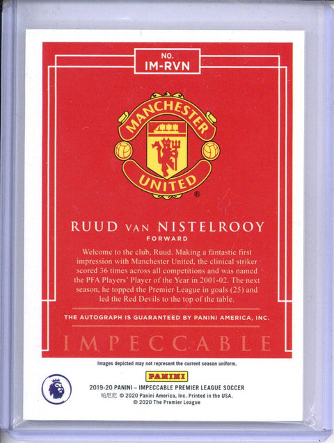 2019-20 Impeccable Premier League Ruud Van Nistelrooy Immortal Ink Auto Gold 2/10 #IM-RVN