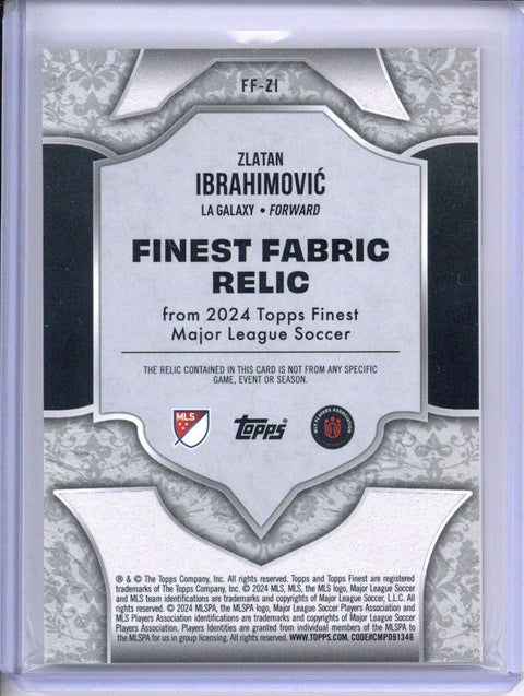 2024 Topps Finest MLS Zlatan Ibrahimovic Finest Fabric /10