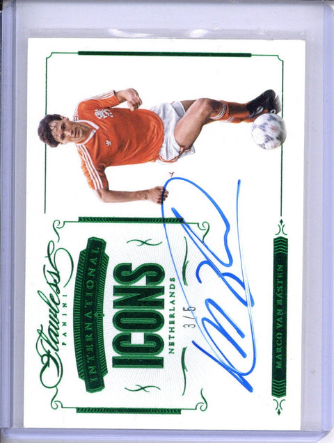 2016 Flawless International Icons Emerald Marco Van Basten ON CARD AUTO 3/5