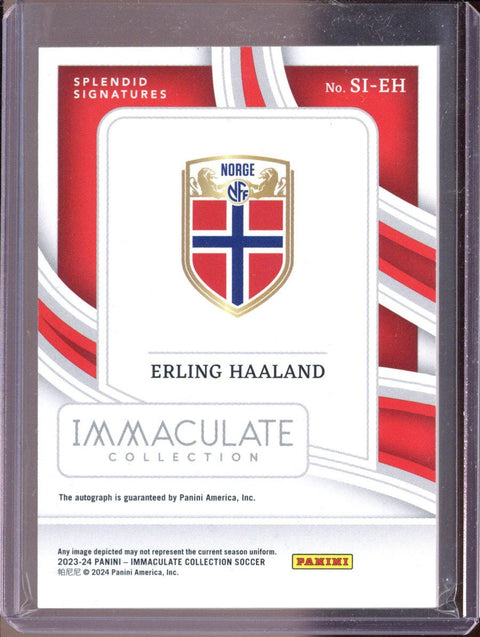 2023-24 Immaculate Collection Erling Haaland Splendid Signatures Auto Ruby 27/30 #SI-EH