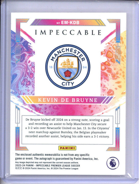 2023-24 Panini Impeccable Kevin De Bruyne Extravagance Patch Auto 17/25