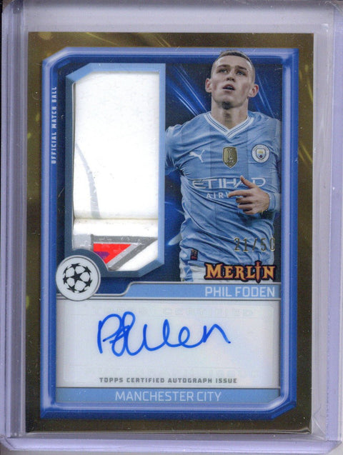 23/24 Merlin Phil Foden Gold Match Ball Auto #D 21/50