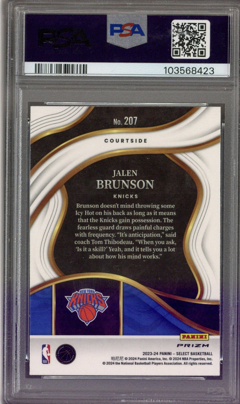 2023 Panini Select Jalen Brunson Zebra Prizm #207 PSA 10
