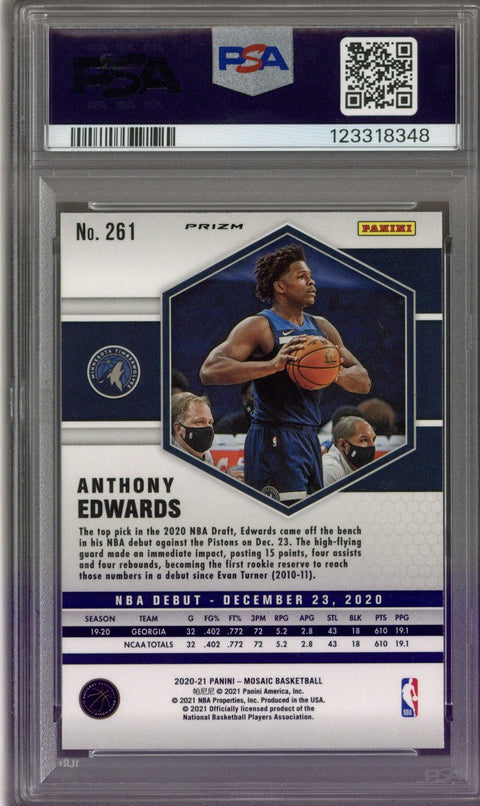 2020 Mosaic Anthony Edwards Genesis Rookie Debut PSA 9 #261