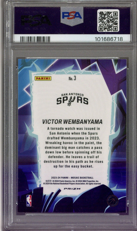 2023/24 Mosaic Victor Wembanyama Storm Chasers PSA 10