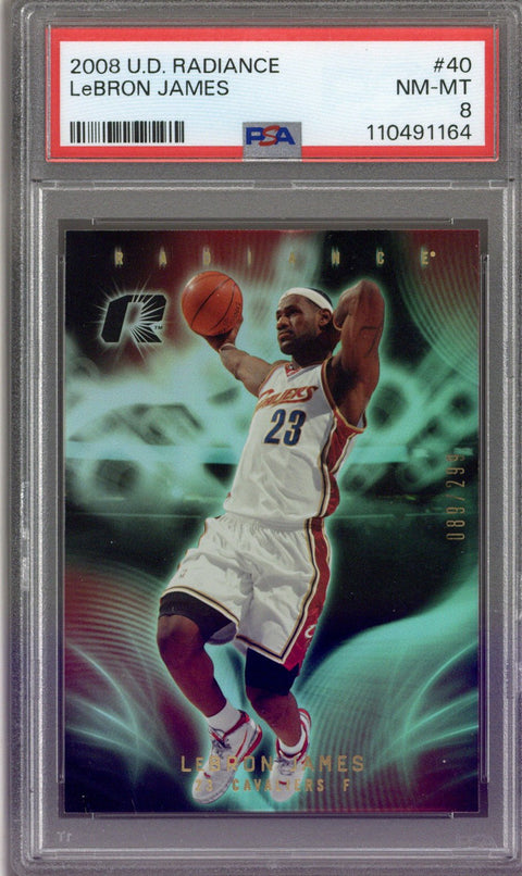 2008 UD Radiance Lebron James PSA 8 #089/299