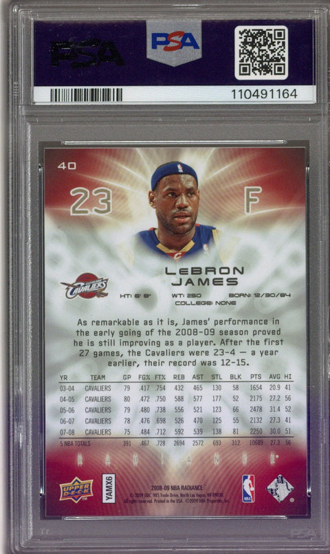 2008 UD Radiance Lebron James PSA 8 #089/299