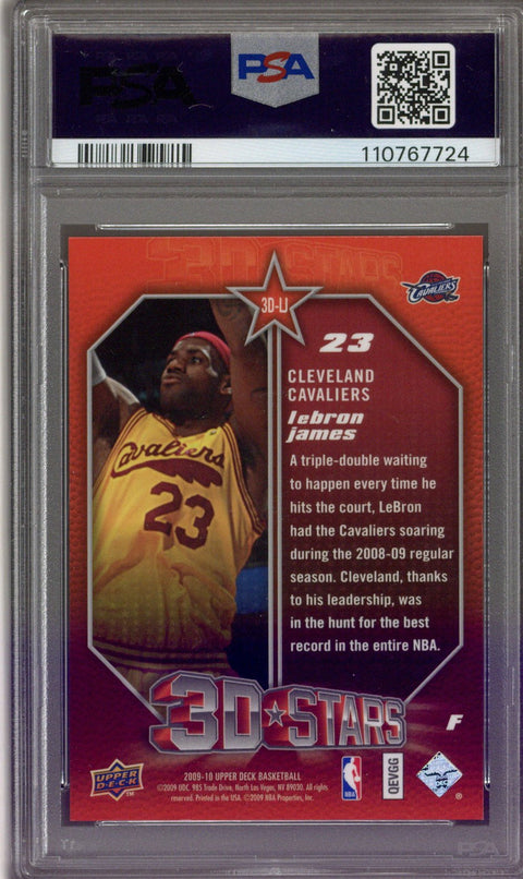 2009 UD 3D Stars Lebron James PSA 9 *110767724*