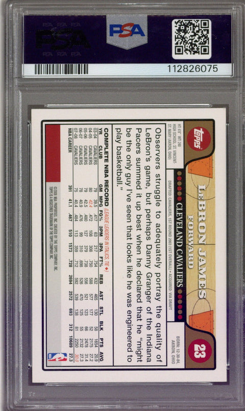 2008 Topps LeBron James #23 PSA 9