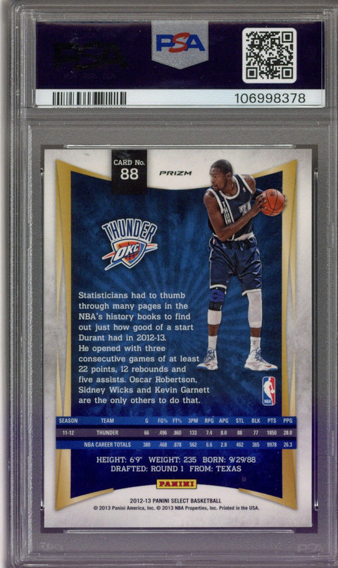 2012 Panini Select Kevin Durant Prizm PSA 10