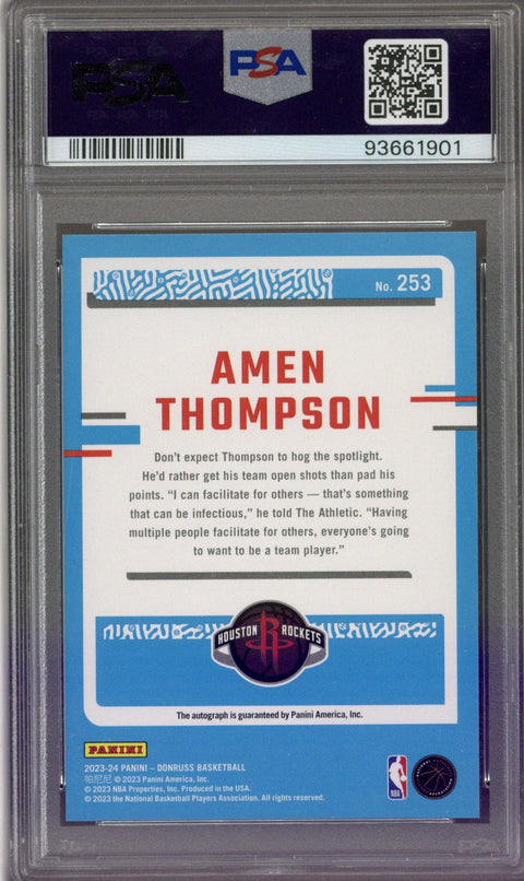 2023 Donruss Amen Thompson Choice Auto PSA 10