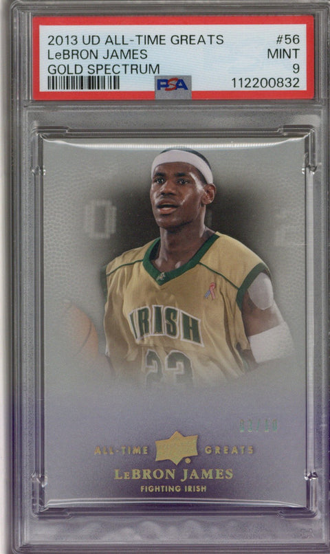 2013 UD All Time Greats Lebron James Gold Spectrum #56 PSA 9 #3/10