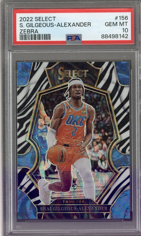 2022 Select Shai Gilgeous Alexander Zebra PSA 10
