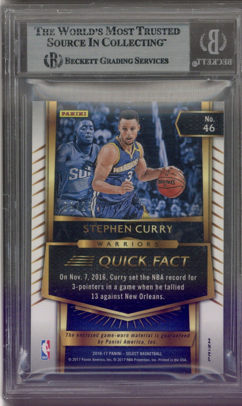 2016-17 Select Stephen Curry Tie-Dye Prizm Game-Used Relic Swatch /25 BGS 9 *0017383479*