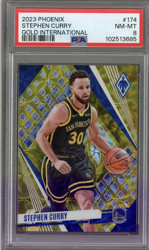 2023 Panini Phoenix Stephen Curry Gold International /10 PSA 8