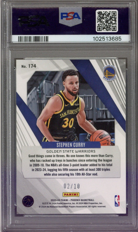 2023 Panini Phoenix Stephen Curry Gold International /10 PSA 8