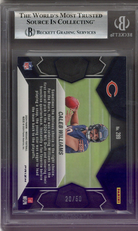 2024 Panini Mosaic Caleb Williams Purple /50 BGS 9
