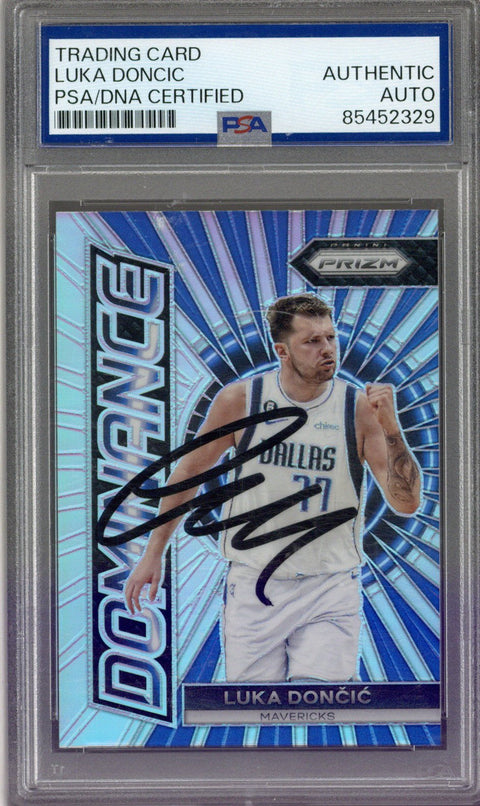 2023/24 Panini Prizm Luka Doncic Dominance Silver Auto PSA Auth