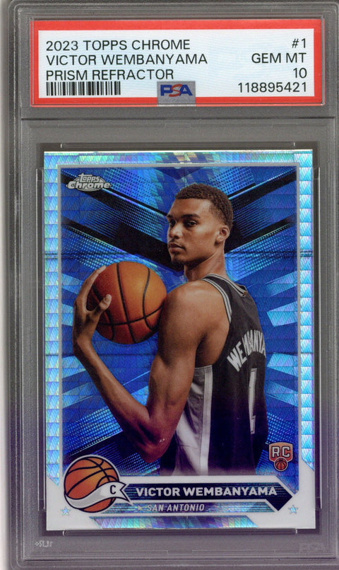2023 Topps Chrome Wembanyama Prism Refractor PSA 10