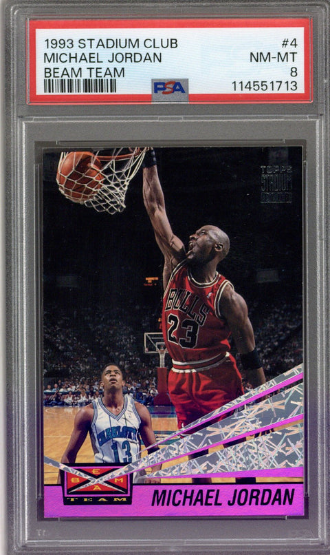 1993 Stadium Club Michael Jordan Beam Team PSA 8