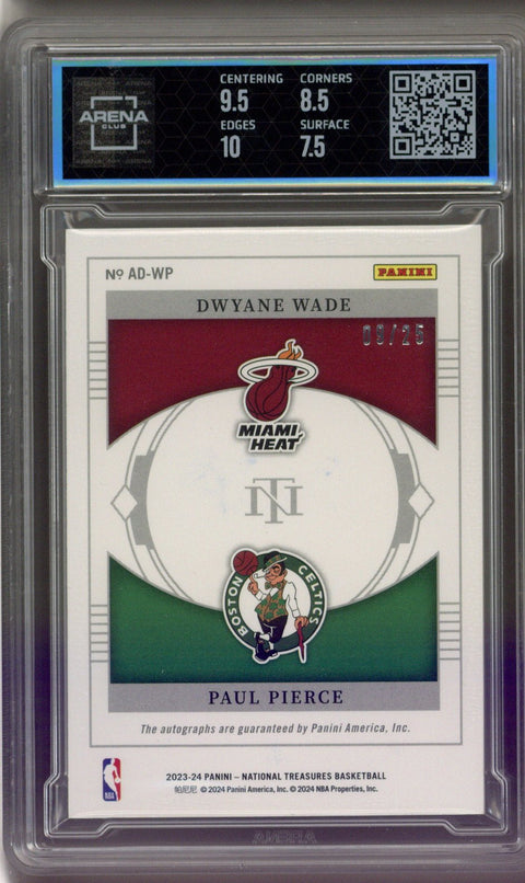 2023/24 National Treasures Dwayne Wade Paul Pierce Auto /25