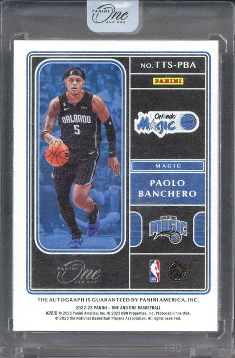 2022/23 Panini One and One Paolo Banchero Team Titan Signatures Auto /49