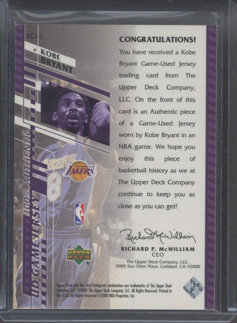 2000 UD Game Jersey Kobe Bryant Patch Card #257/300