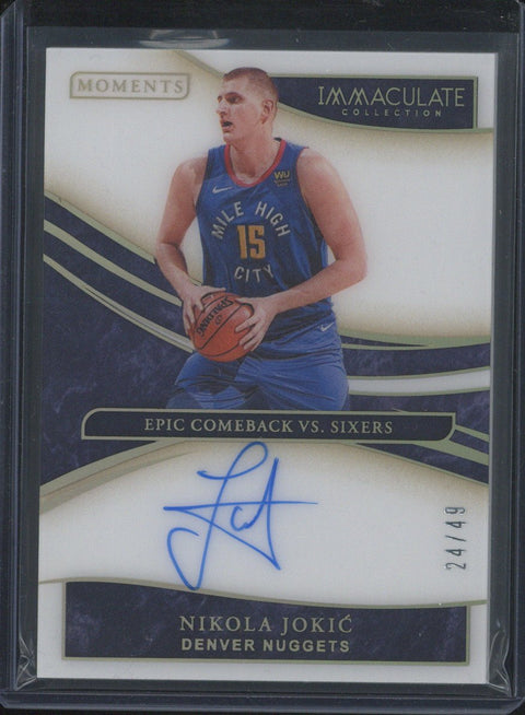2019/20 Panini Immaculate Nikola Jokic Moments Auto /49
