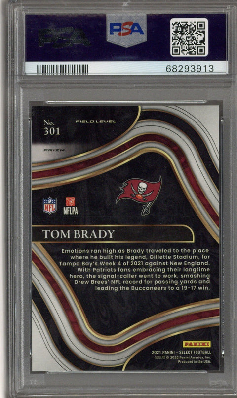 2021 Select Tom Brady Zebra 301 PSA 9