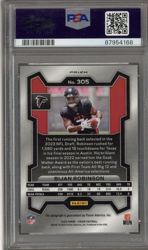 2023 Panini Prizm Bijan Robinson Auto PSA 10
