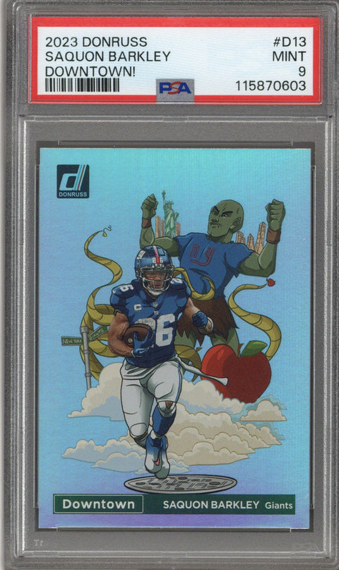 2023 Donruss Saquon Barkley Downtown PSA 9