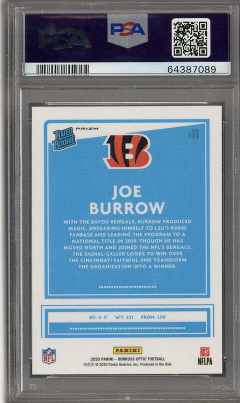 2020 Optic Joe Burrow Red Mojo PSA 10