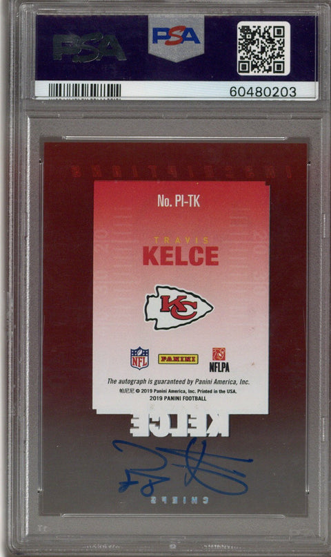 2019 Pinnacle Travis Kelce Auto /100 PSA 8