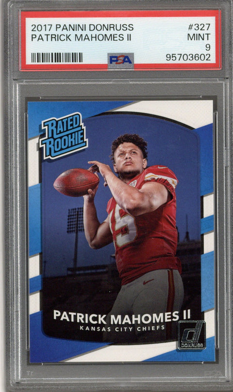 2017 Donruss Patrick Mahomes Rated Rookie 327 PSA 9