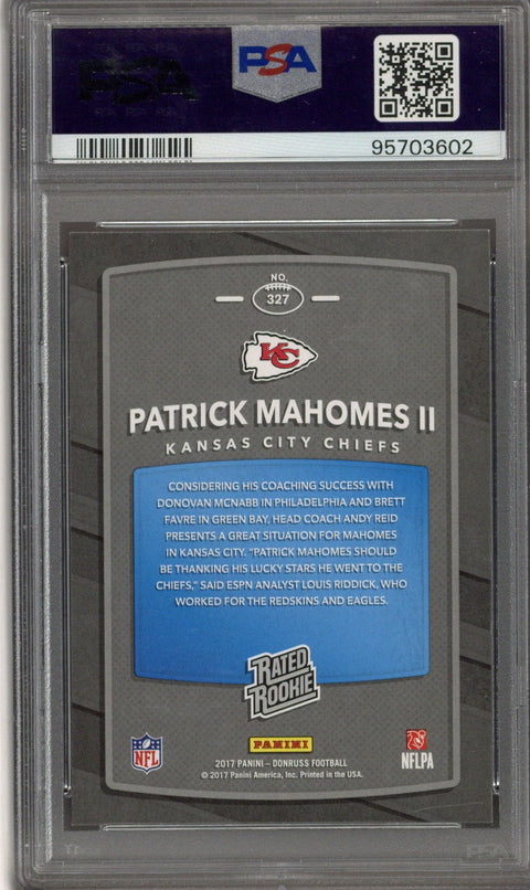 2017 Donruss Patrick Mahomes Rated Rookie 327 PSA 9